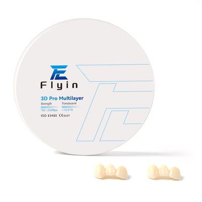 Dental 3D Pro Multilayer Zirconia Cad Cam Bloques Para Máquinas de Zirconia 5 Anos Classe II MFDS