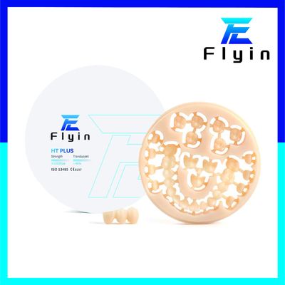 Bloco dental de zircônio flyin Monocamada de zircônio branco HT-Plus Resistência 1300Mpa de zircônio branco dental
